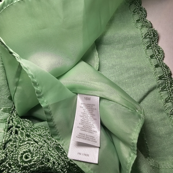 Emma James Women's Skirt Top Size 16W Two Piece Set Embroidered Trim Green - Picture 11 of 14